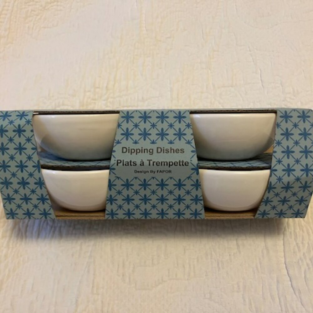 NIB FAPOR White Ceramic Dipping Bowls